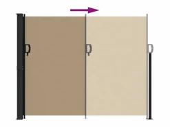 Toldo lateral retráctil gris taupe 160x300 cm ES477593