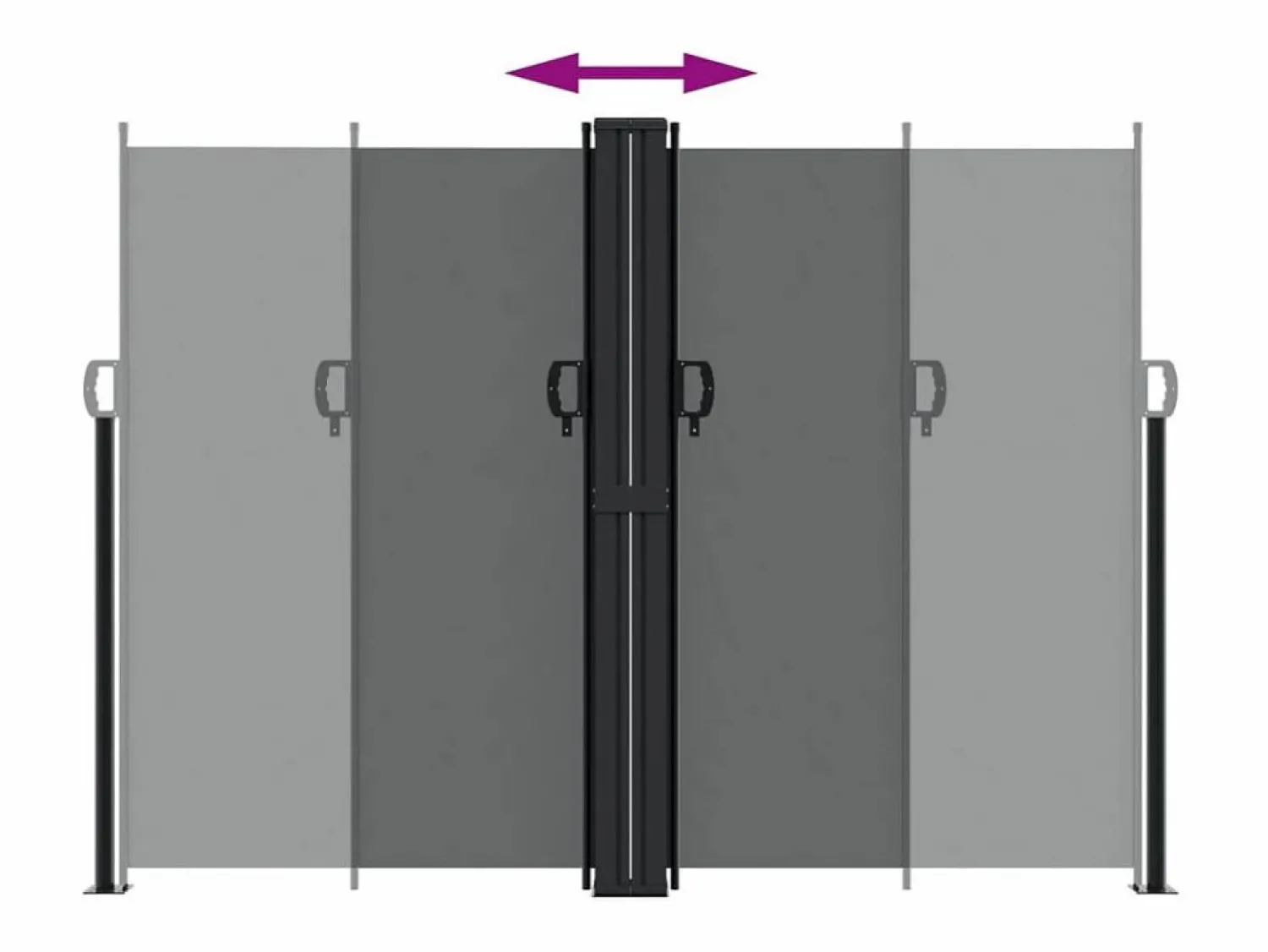 Online Toldo lateral retráctil 180x600 cm ES692299 Gris antracita
