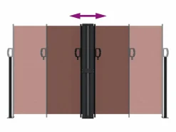 Outlet Toldo lateral retráctil marrón 140x1000 cm ES208415 Marru00f3n