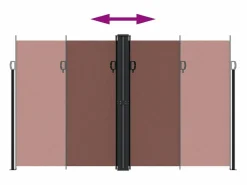 Toldo lateral retráctil marrón 200x1200 cm ES242856