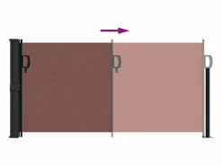 Toldo lateral retráctil marrón 100x500 cm ES895781