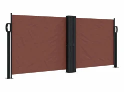 Toldo lateral retráctil marrón 100x600 cm ES730777