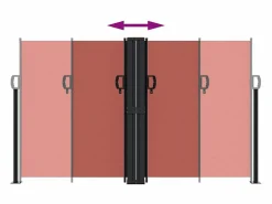 Outlet Toldo lateral retráctil terracota 140x600 cm ES976547 Marquesina