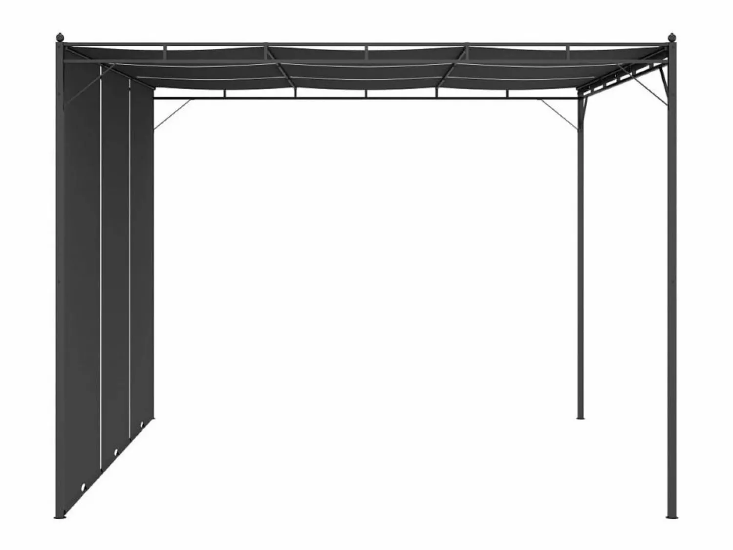 New vidaxl Toldo Lof con cortina lateral antracita 2,25x3x3 m Gris antracita