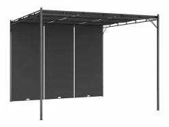 New vidaxl Toldo Lof con cortina lateral antracita 2,25x3x3 m Gris antracita