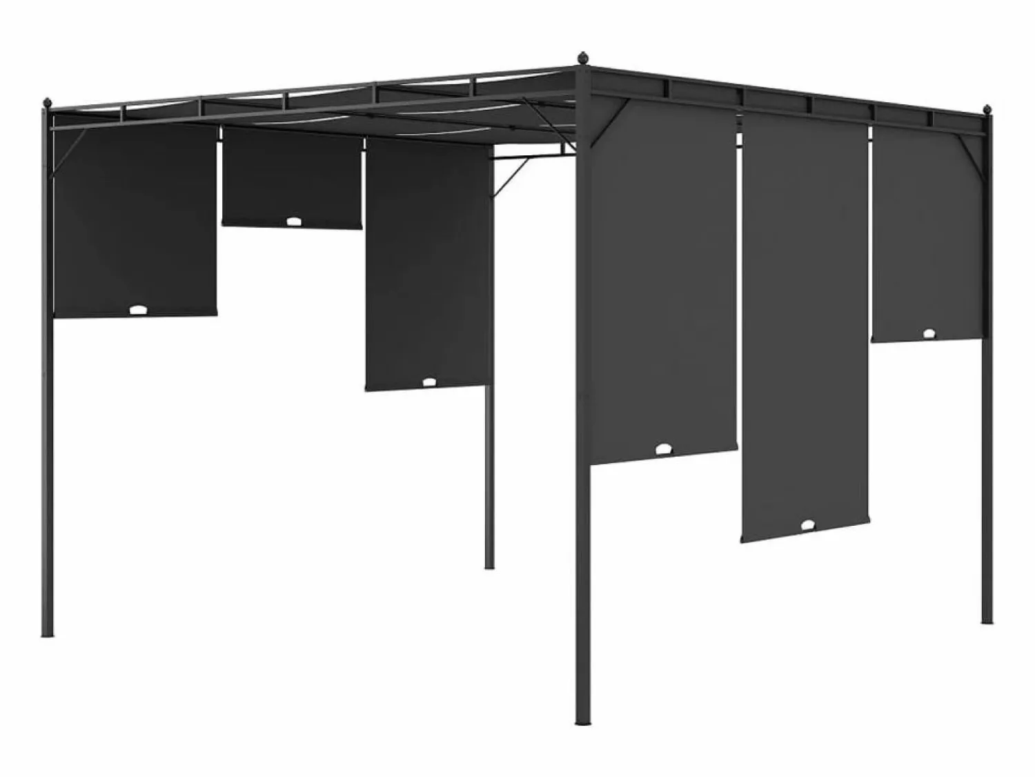 New vidaxl Toldo Lof con cortina lateral antracita 2,25x3x3 m Gris antracita