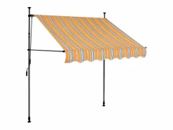 New Toldo manual retráctil con LED amarillo y azul 100 cm ES92076 Multicolor