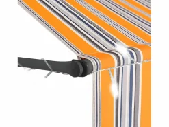 New Toldo manual retráctil con LED amarillo y azul 100 cm ES92076 Multicolor