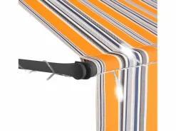New Toldo manual retráctil con LED amarillo y azul 100 cm ES92076 Multicolor