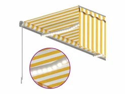 Toldo manual retráctil con persiana LED blanco 3x2,5m ES281127