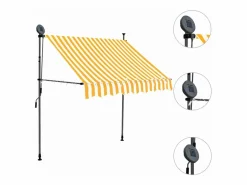 Toldo manual retráctil con LED blanco y 100 cm ES772671