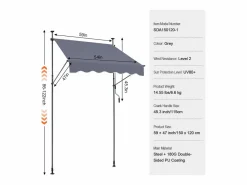 Hot Toldo Manual Retráctil SucceBuy Para Terraza 149,86 x 119,38 cm Con Manivela Oscuro Toldo Parasol Retráctil Estor Y Toldo