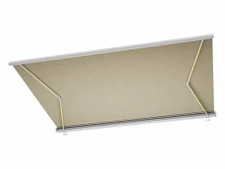 Vente-unique Toldo motorizado con LEDs y cofre integrado 5 x 3,5 m lona acrílica beige - GALAXA