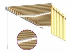 Toldo retráctil manual con persiana LED /blanco 3x2,5 m ES506260