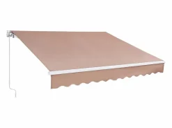 Toldo Retráctil Manual para Patio SucceBuy, 305 x 244 CM, Toldo Retráctil para Patio, Refugio Solar con Manivela