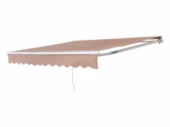Toldo Retráctil Manual para Patio SucceBuy, 305 x 244 CM, Toldo Retráctil para Patio, Refugio Solar con Manivela