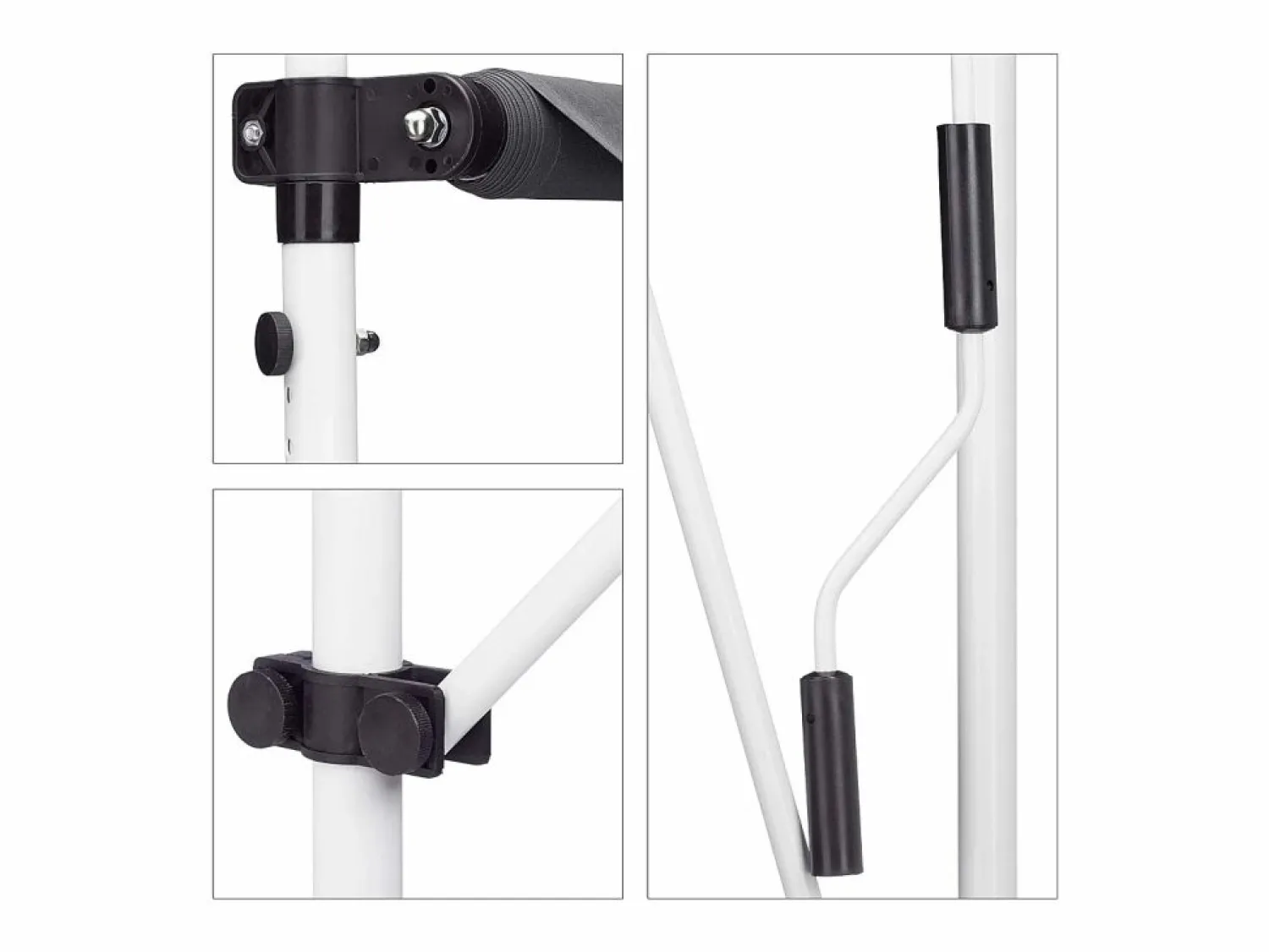 Helloshop26 Toldo telescópico para balcón con manivela altura regulable resistente a los rayos UV poliéster acero 250 x 120 cm 13_0002541_4 Gris