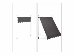 Helloshop26 Toldo telescópico para balcón con manivela altura regulable resistente a los rayos UV poliéster y acero 150 x 120 cm 13_0002541_6