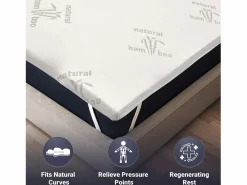 The White Stone Topper de Látex Natural 160x200 | Bambú transpirable, desenfundable