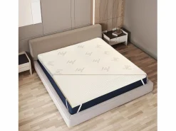 Hot Topper de Látex Natural 150x190 | Bambú transpirable, desenfundable Sobrecolchón