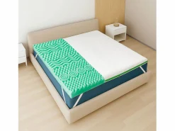 Clearance The White Stone Topper matrimonial 180 x 200 Memory Foam Breeze 9 zonas | Altura 5 cm | Hecho en Italia