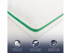 Clearance The White Stone Topper matrimonial 180 x 200 Memory Foam Breeze 9 zonas | Altura 5 cm | Hecho en Italia