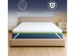 Hot The White Stone Topper matrimonial 160 x 200 Memory Foam Breeze 9 zonas | Altura 5 cm | Hecho en Italia