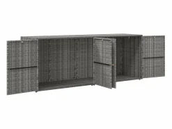 Garden Furniture Torgnyr Armario de almacenaje de jardín ratán PE 198x55,5x80 cm Gris