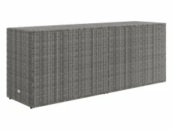 Garden Furniture Torgnyr Armario de almacenaje de jardín ratán PE 198x55,5x80 cm Gris