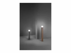 Torre - Bolardo de jardín con 1 bombilla E27 máx. 20 W IP54, bolardo de aluminio pintado, para exteriores, acero Corten, 60 cm de altura - Perenz