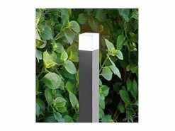 Clearance Torre - Bolardo de jardín con 1 bombilla E27 máx. 20 W IP54, aluminio pintado, bolardo para exterior, color antracita, altura 90 cm - Perenz Gris