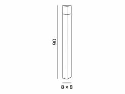 Clearance Torre - Bolardo de jardín con 1 bombilla E27 máx. 20 W IP54, aluminio pintado, bolardo para exterior, color antracita, altura 90 cm - Perenz Gris