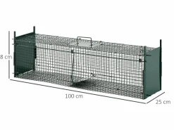 PawHut Trampa para animales vivos oscuro 100 x 25 x 28cm