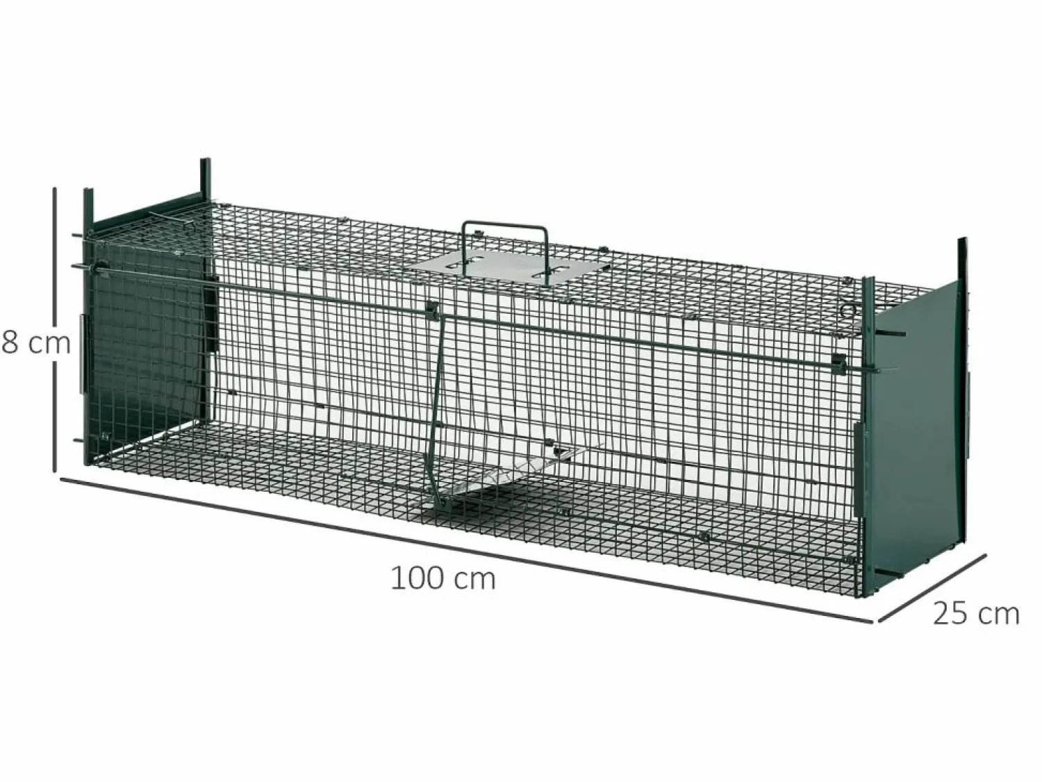 PawHut Trampa para animales vivos oscuro 100 x 25 x 28cm