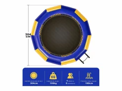 Discount Trampolín acuático Oryxearth de 3,04 m, resistente, con escalera incluida, 100 kg (/azul). Deportes Náuticos