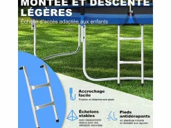 Trampolín con red de seguridad de 305 cm - Juguete infantil para deportes, hogar y exterior con base segura y protección antióxido