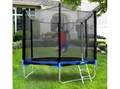 Best Trampolín de jardín para niños y adultos, juegos al aire libre, 183 cm, y azul, con red de seguridad y cubierta protectora. Cama Elástica