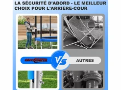 Best Trampolín de jardín para niños y adultos, juegos al aire libre, 183 cm, y azul, con red de seguridad y cubierta protectora. Cama Elástica