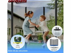 Best Trampolín de jardín para niños y adultos, juegos al aire libre, 183 cm, y azul, con red de seguridad y cubierta protectora. Cama Elástica