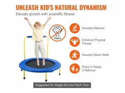 Discount Trampolín SucceBuy Trampolín de 3 Patas para Niños, Plegable para Interior y Exterior