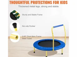 Discount Trampolín SucceBuy Trampolín de 3 Patas para Niños, Plegable para Interior y Exterior