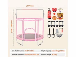 Discount Trampolín SucceBuy Trampolín Infantil de 140 cm, Mini Trampolín para Niños Pequeños con Red de Protección, para Interior y Exterior. Cama Elástica