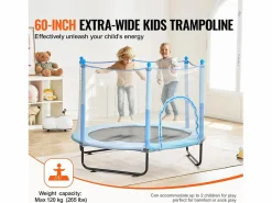 Trampolín SucceBuy Trampolín Infantil de 152,5 cm, Mini Trampolín con Red de Protección, para Interior y Exterior.