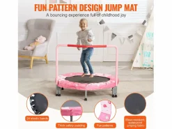 Trampolín SucceBuy, Trampolín Mini de 91 cm para Niños, Plegable, para Uso Interior y Exterior, para Niños y Niñas, Rojo Rosa
