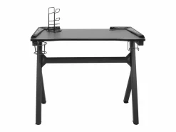 Sale Tryggvin Escritorio gaming con luz LED forma Y 90x60x75 cm Mesa Gaming
