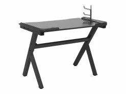 Sale Tryggvin Escritorio gaming con luz LED forma Y 90x60x75 cm Mesa Gaming