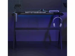 Garden Furniture Tryggvin Escritorio gaming con luz LED forma Y 110x60x75 cm