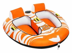 New Tubo Remolcable, SucceBuy Flotadores Remolcables para Navegación, Flotadores Remolcables Inflables para 2 Personas con 2 Cabinas Naranja