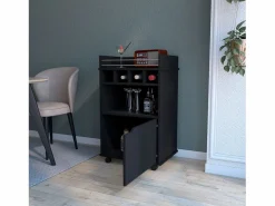 Hot Carro de Bar Crozier, con 1 puerta, 1 estante y cuatro botelleros integrados. Mueble Bar