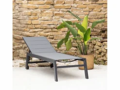 Happy Garden Tumbona BARBADOS en textileno color aluminio color antracita